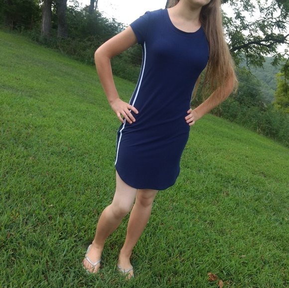 No Boundaries Dresses & Skirts - No Boundaries Navy Clingy Stretch Sporty MiniDress